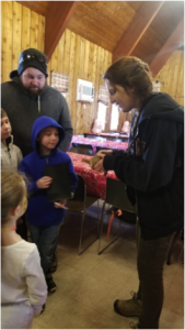 Talking to zoo guests about PA native box turtles. Photo: Educator Michaela