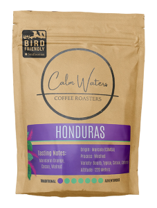 Bag of Calm Waters Coffee Roasters' Honduras coffee beans