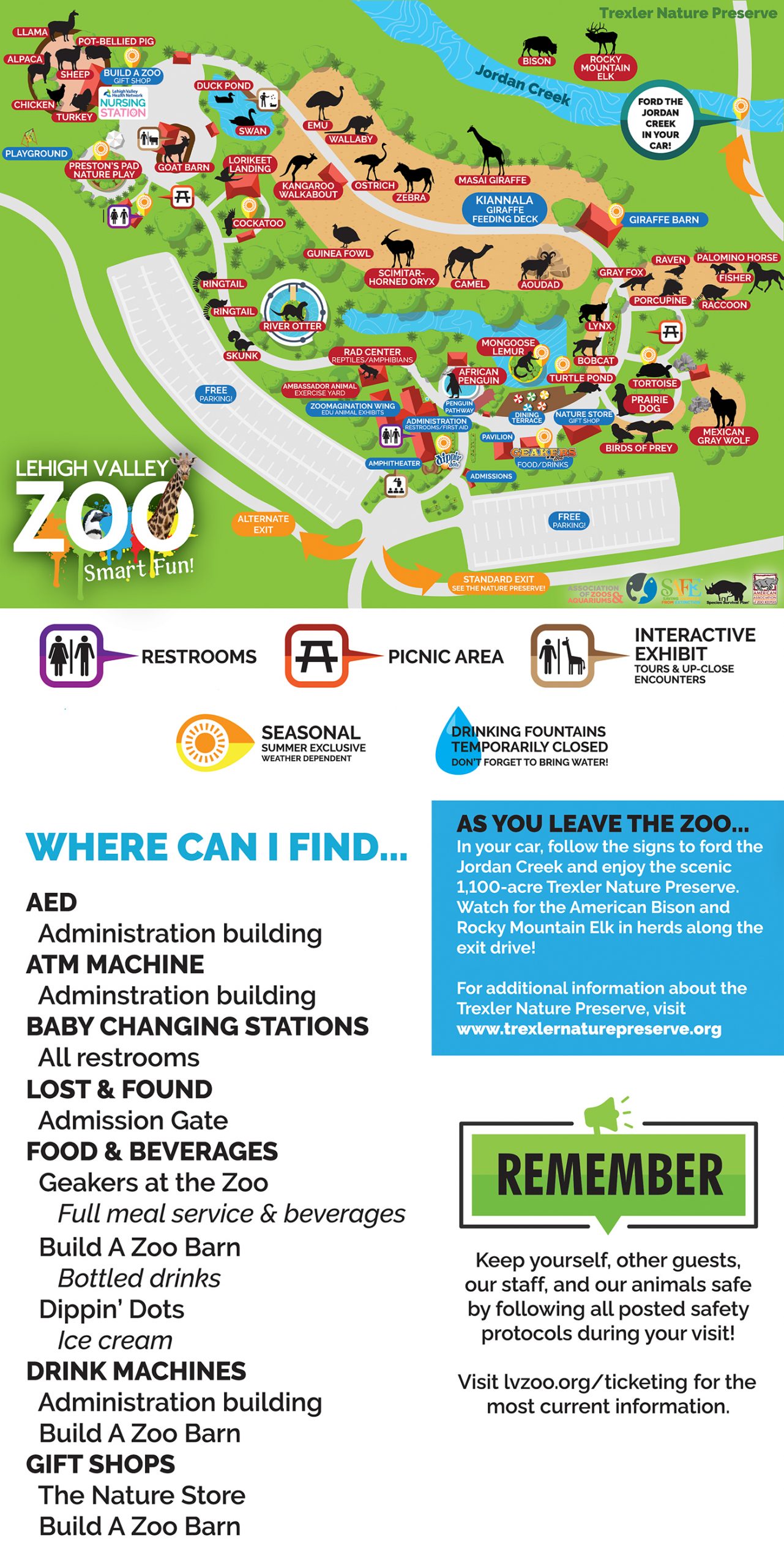 Lehigh Valley Zoo Map Zoo Map - Lehigh Valley Zoo